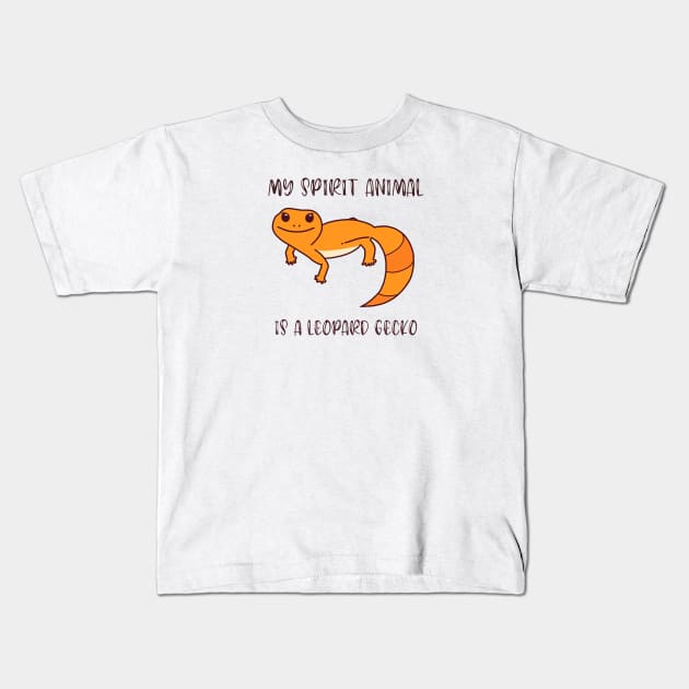 Cute Leopard Gecko Spirit Animal Kids T-Shirt by hotzelda